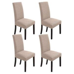 Khaki Dining Chair Covers by Northern Brothers, set of 4- Waffle Texture- (477)